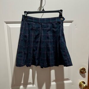 American Eagle Outfitters Plaid Mini Skirt - Dark Blue and Green